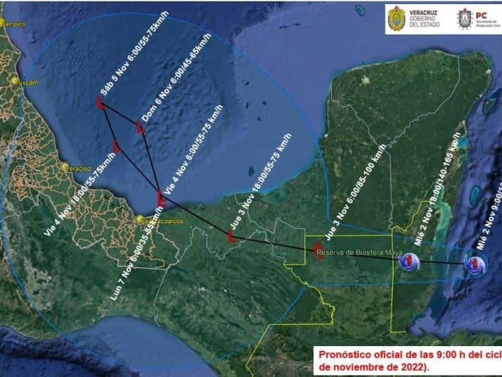 El huracán Lisa se encuentra a 760 kilómetros al sur de Veracruz