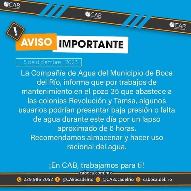 Estas Colonias De Boca Del R O No Tendr N Agua Potable Este De Diciembre