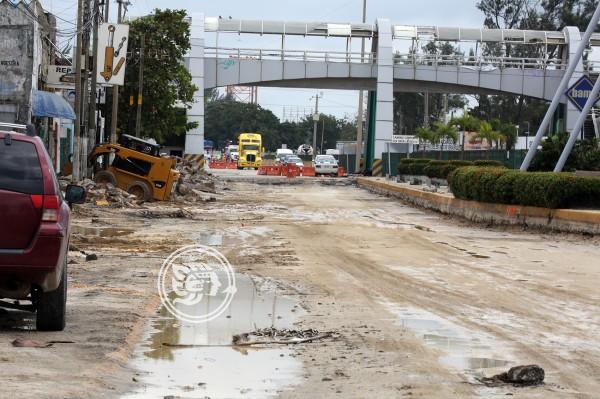 CMIC ve defectuosa la rehabilitación de carretera en Coatzacoalcos