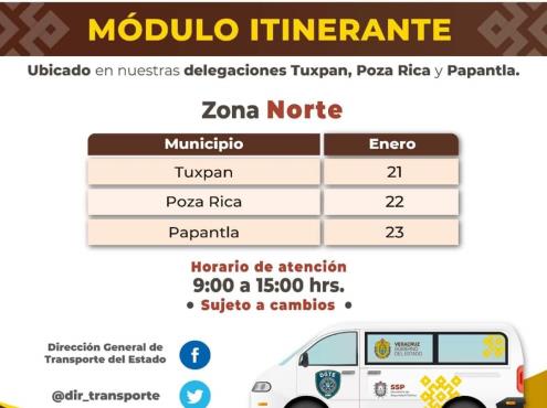 Instalará DGTE módulos itinerantes en Poza Rica