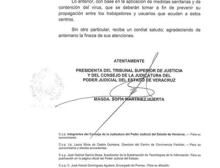 Poder Judicial de Veracruz detiene labores a partir de este 18 de marzo