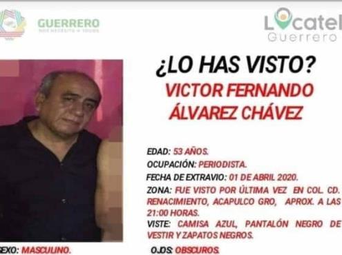 Desaparece periodista Víctor Álvarez en Acapulco, Guerrero