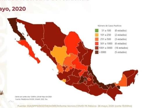 COVID-19 en México: 8 mil 134 muertes y  74 mil 560 positivos, Veracruz, foco rojo ya