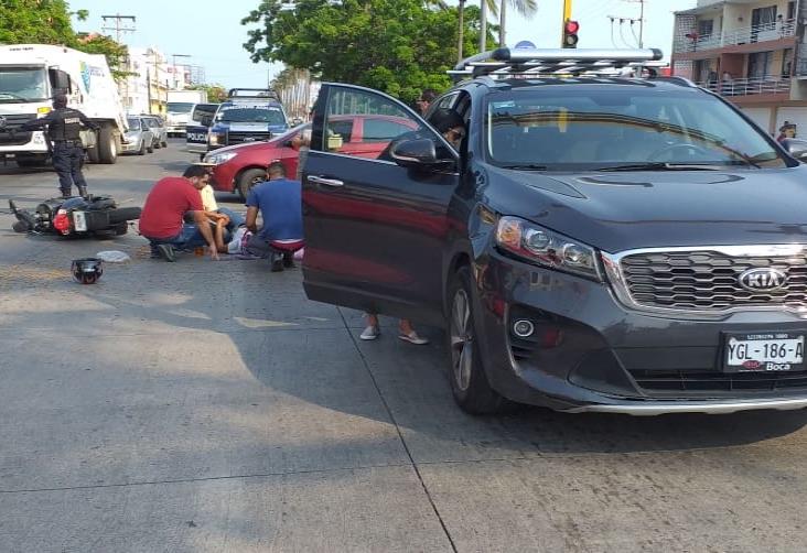 Se registra accidente en calles de Veracruz; deja 2 personas heridas