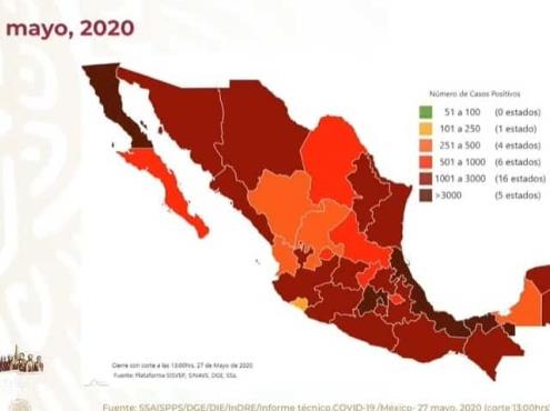 COVID-19 en México: 8 mil 597 muertos y 78 mil 23 casos  positivos