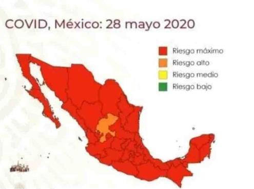 Salvo Zacatecas, todo México en riesgo máximo por Covid-19