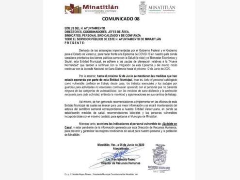 Obligan a ir a empleados con sospecha de Covid-19 en Minatitlán