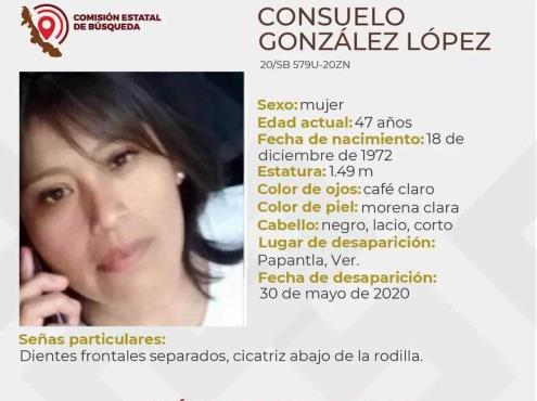 Familiares buscan a Consuelo, desapareció en Papantla