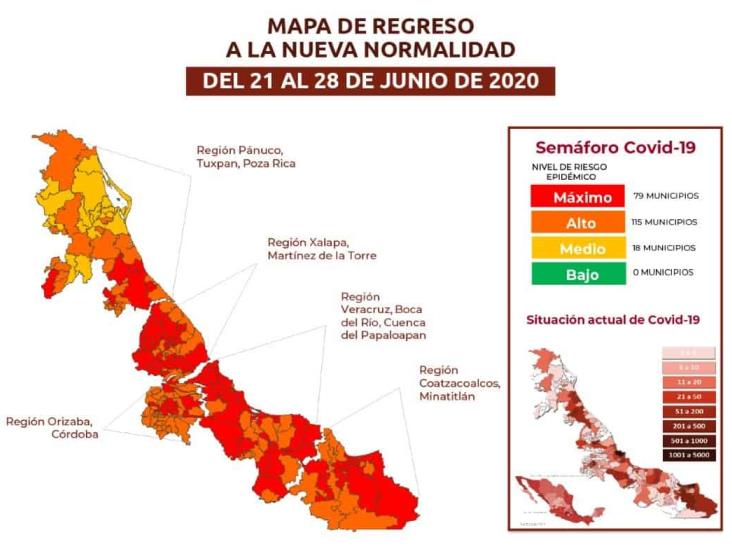 Riesgo máximo de contagios de Covid-19 en el sur de Veracruz