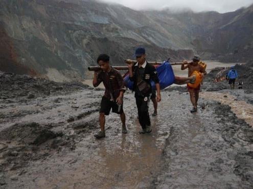Más de 160 mineros mueren sepultados por lodo en Myanmar