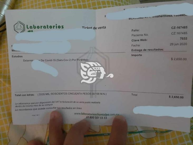 Pruebas de Coronavirus, cerca de los 3 mil pesos en Minatitlán