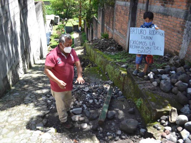 Habitantes de Rafael Alvarado en Orizaba protestan ante obras inconclusas