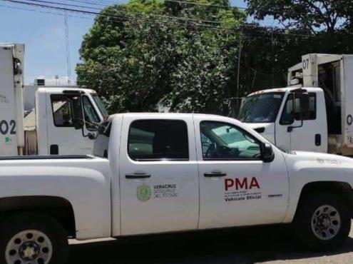 Asegura PMA 7 vehículos compactadores de basura en Tierra Blanca
