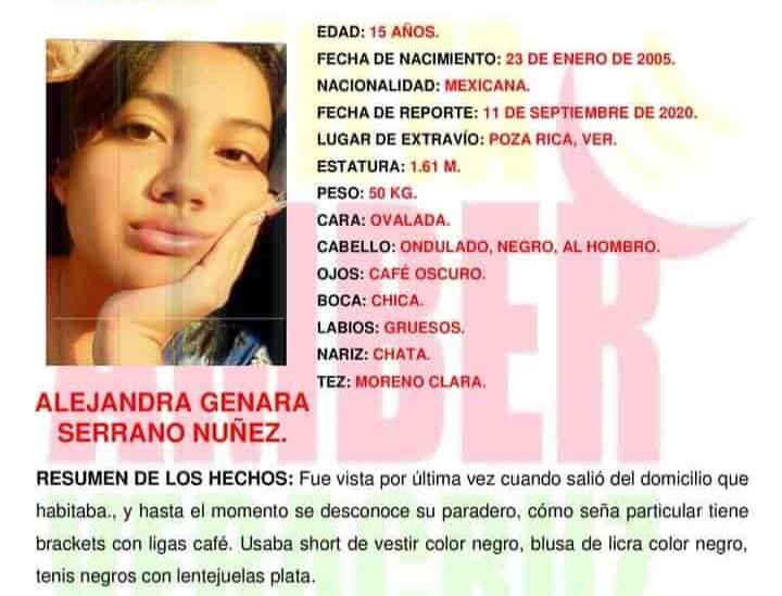 Alerta Amber: desaparece joven de 15 años en Poza Rica