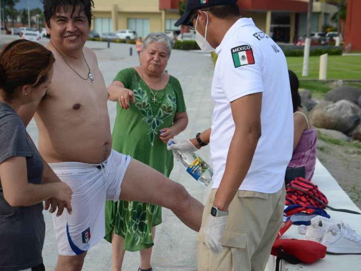 Medusa le pica a turista en playas de  Veracruz