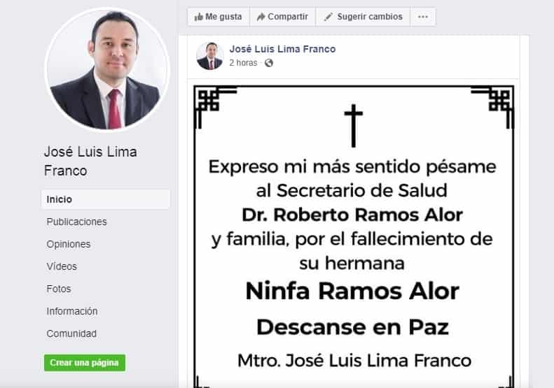 Por COVID-19 fallece hermana del secretario de Salud de Veracruz