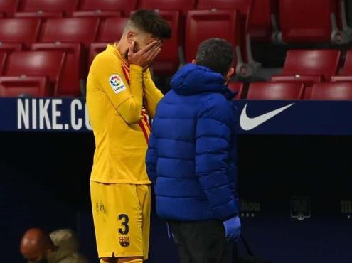 Gerard Piqué sufrió escalofriante lesión en duelo vs Atlético de Madrid