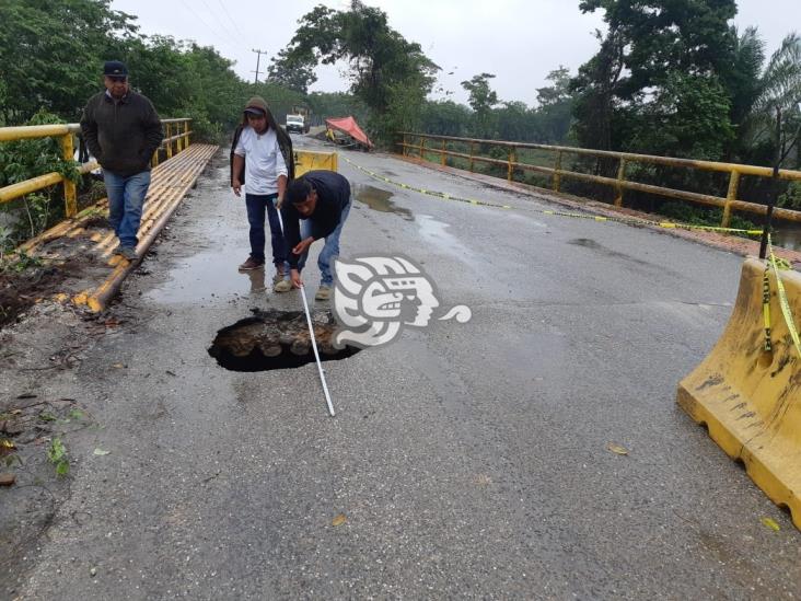 Puentes de Las Choapas cada vez más deteriorados por fuertes lluvias