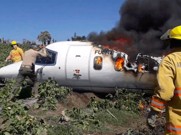 Cae y se incendia aeronave en Aeropuerto El Lencero de Xalapa; 6 fallecidos