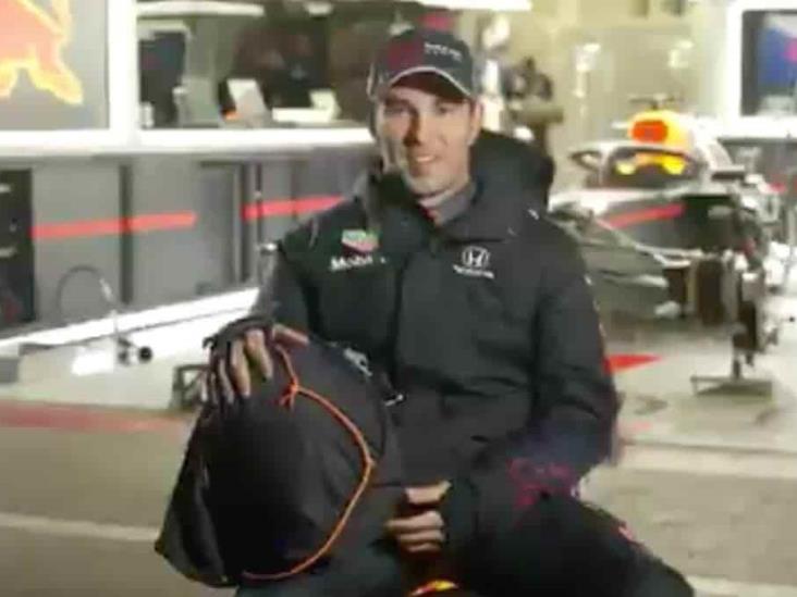Sergio ‘Checo’ Pérez luce su nuevo casco en RedBull Racing