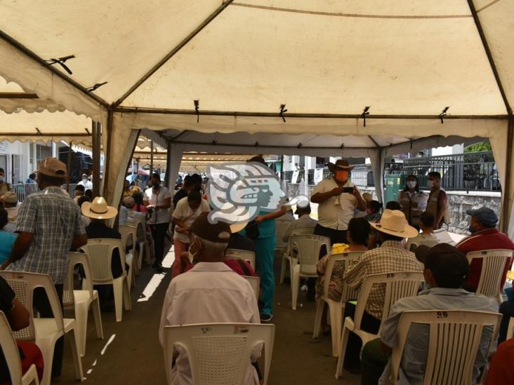 Falta de logística reportan durante jornada de vacunación en Acayucan