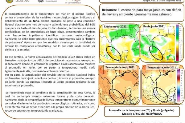 Mayo, junio y julio serán ligeramente secos: SPC