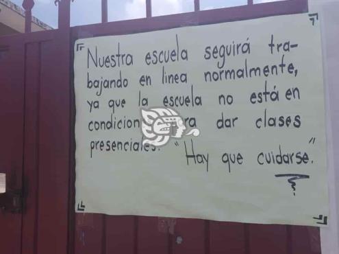 Escuelas de Las Choapas, sin condiciones para regreso presencial
