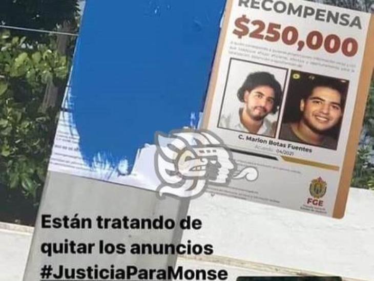 Exponen retiro de carteles de Marlon “N”, presunto feminicida de Monse