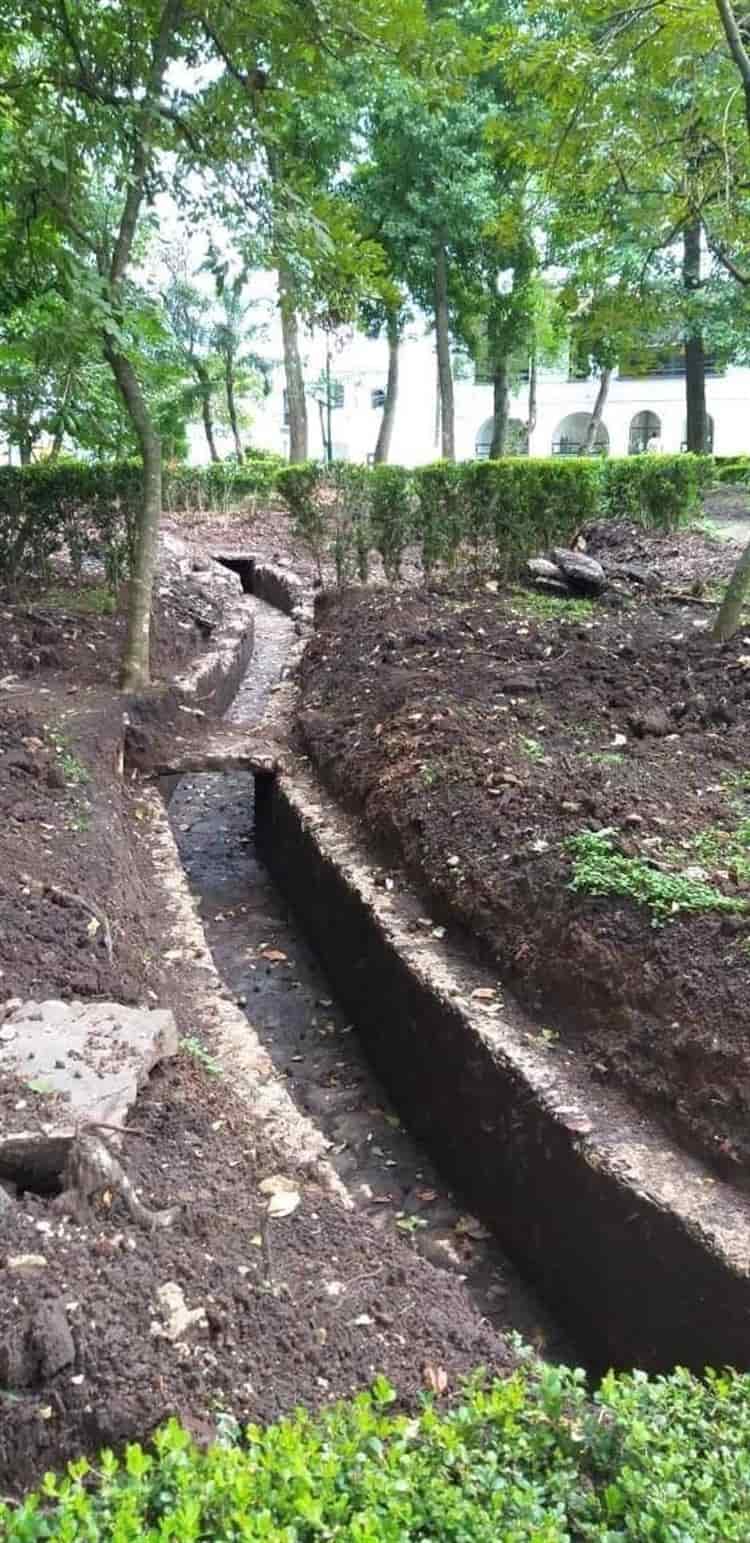 Hallan en Xalapa canal pluvial en Parque Los Berros; data de hace 100 años