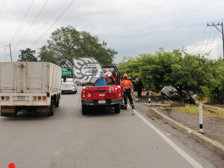 Fuerte accidente en carretera de Ixtac deja un ciclista lesionado