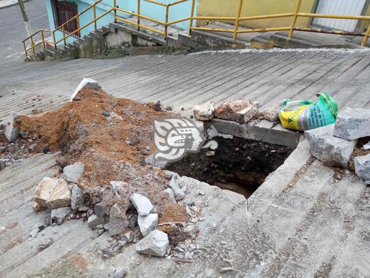 Obra inconclusa de CMAS tiene sin agua a vecinos de la colonia El Porvenir, en Xalapa