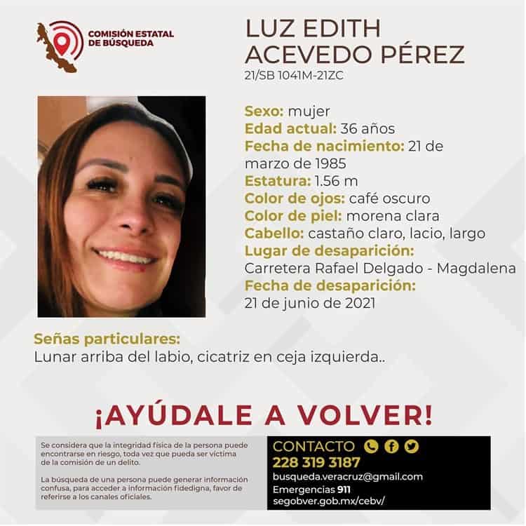 Buscan a Luz Edith, desapareció en la carretera Rafael Delgado-Magdalena