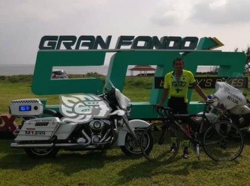 Ciclista de Acayucan corrió en el Gran Fondo Veracruz