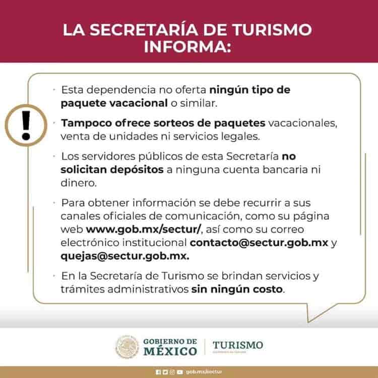 Secretaría de turismo alerta sobre empresas fraudulentas en México