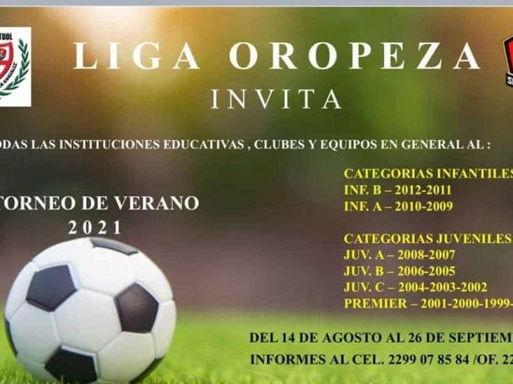 Anuncia Liga Oropeza Torneo de Verano 2021
