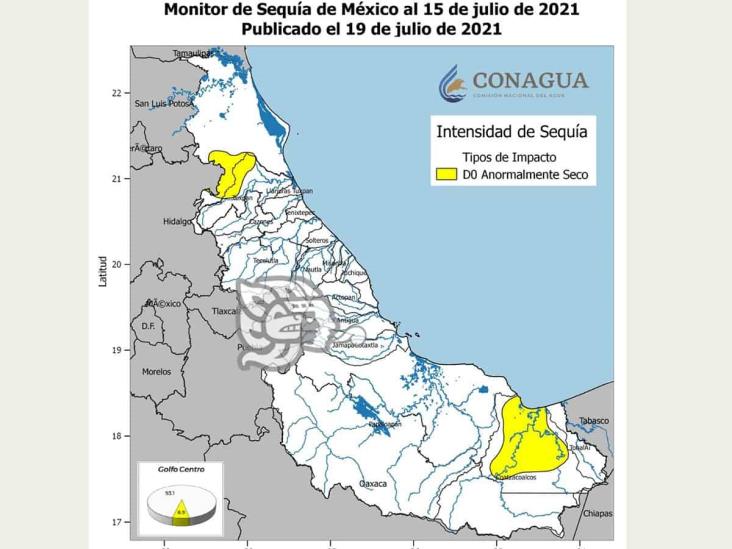 En cuenca del río Coatzacoalcos,  21 municipios anormalmente secos