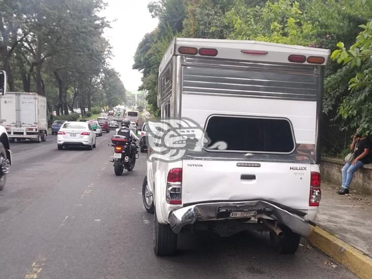Choque por alcance cerca de plaza Ánimas en Xalapa