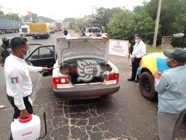 Intensifica Transporte Público acciones contra Covid – 19 en Acayucan