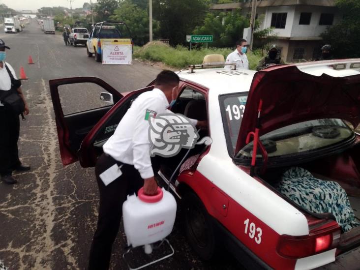 Intensifica Transporte Público acciones contra Covid – 19 en Acayucan