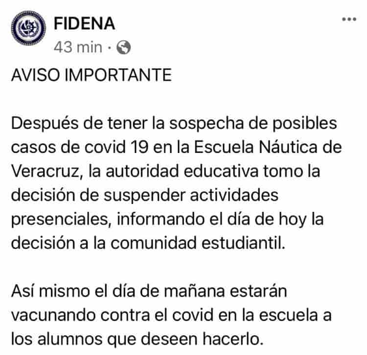 Cierran escuela Náutica de Veracruz por casos de Covid-19