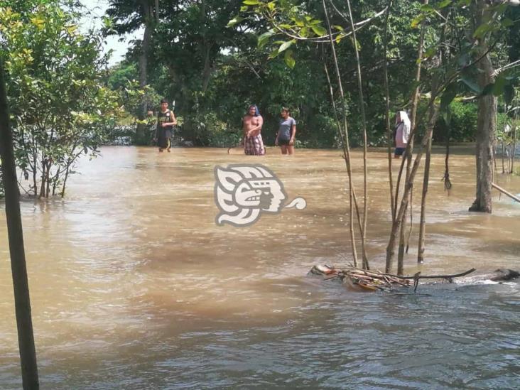 Contingencia en comunidades por creciente del río Coatzacoalcos