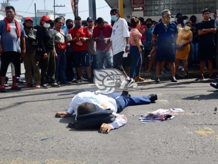 Urbano atropella a peatón en el centro de Veracruz