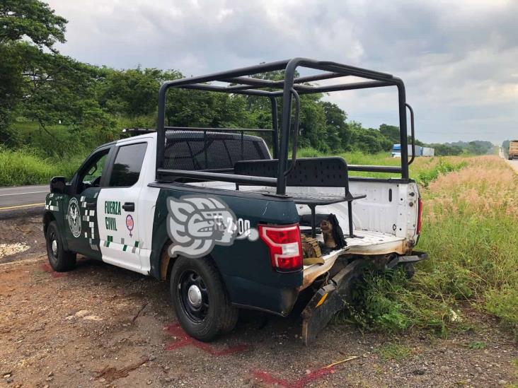 Muere oficial de la Fuerza Civil tras choque en autopista del sur de Veracruz