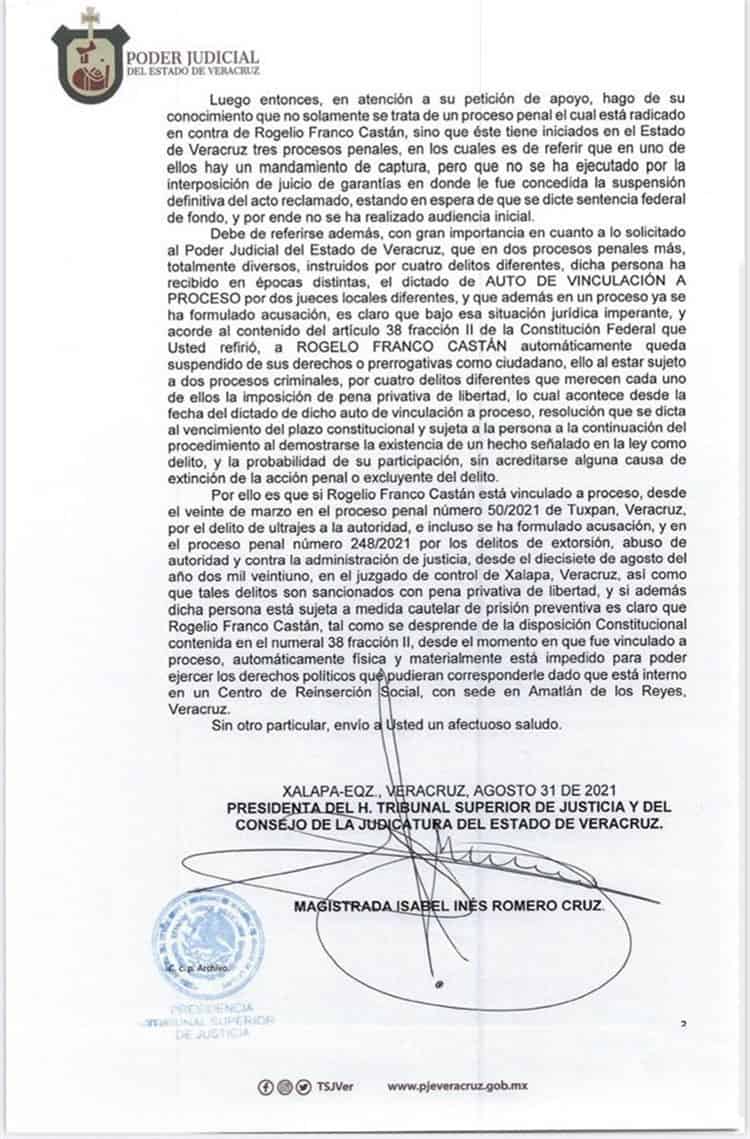 PJEV notifica a cámara de Diputados: Rogelio N no puede ser diputado federal