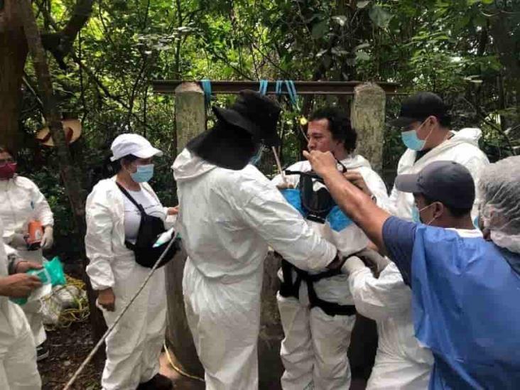 En fondo de un pozo en Omealca, colectivos rescatan 20 cuerpos con la GN