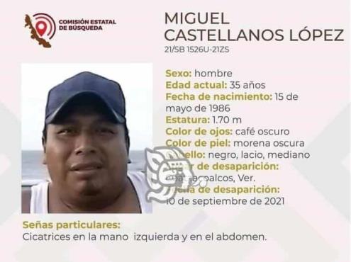 Reportan desaparición de Miguel Castellanos López en Coatzacoalcos