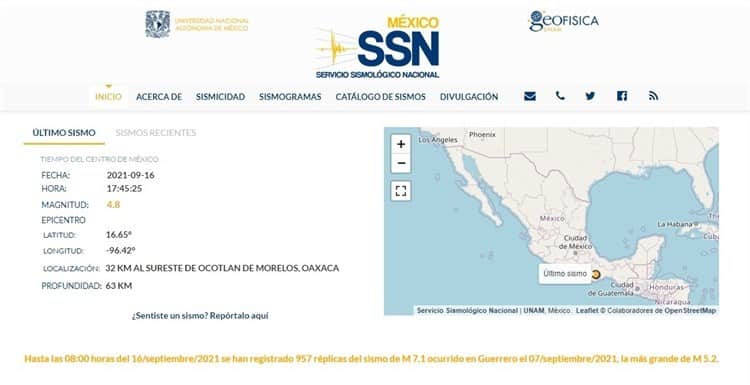 ¿Lo sentiste? Sismo de 4.8 en Oaxaca se percibió en Veracruz