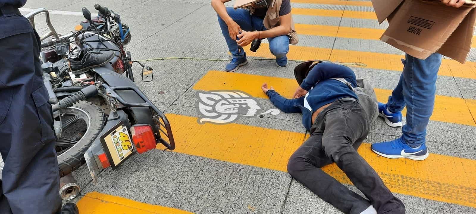 Se Lesiona Motociclista Tras Ser Impactado Por Vehículo Particular