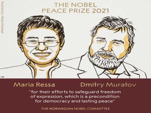 Maria Ressa y Dmitry Muratov ganan Nobel de la Paz por defender libertad de expresión