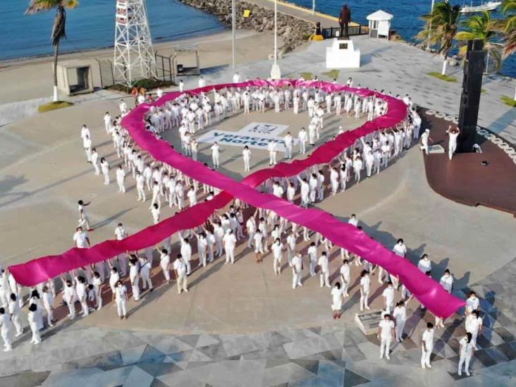 Conmemora IMSS Día Mundial de la Lucha contra el Cáncer de Mama con “gran moño rosa”